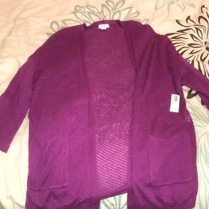Purple cardigan